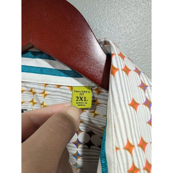 Robert Graham Men's Multicolor Long Sleeve Button-Up Size 2XL Geometric Diamond - Picture 12 of 16